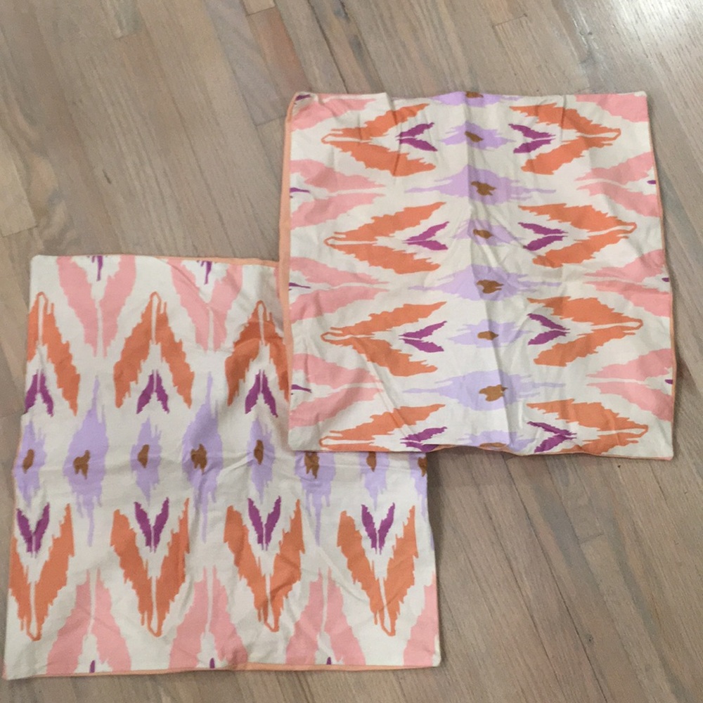 Pair of Ikat pillow cases